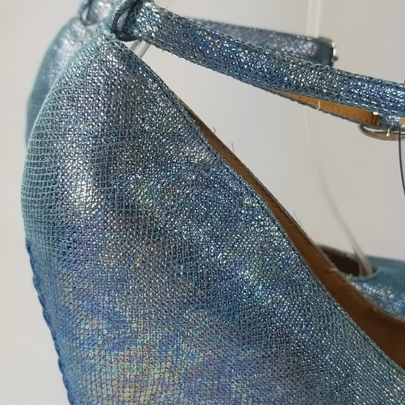 Vtg Jeffrey Campbell Aubrey Blue Snake Platform 7 RARE - Picture 6 of 11